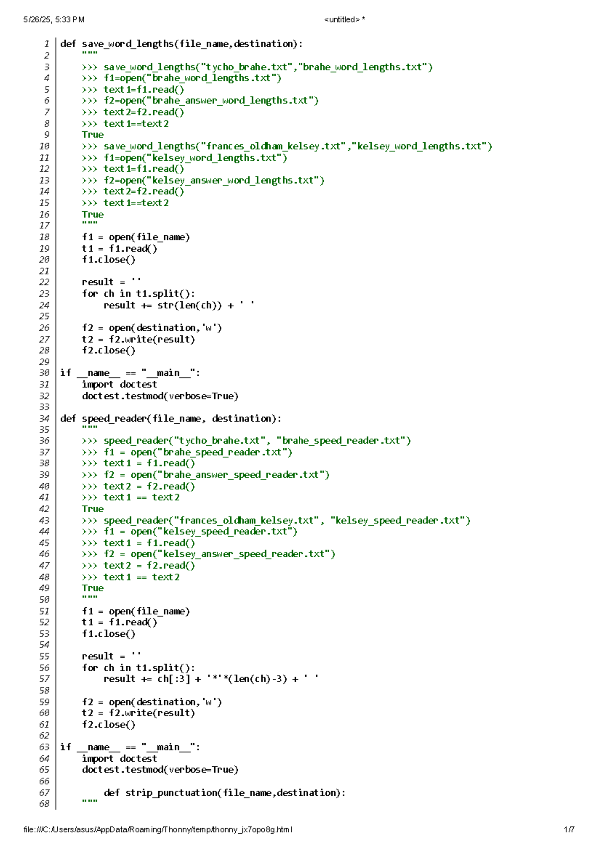 Python Programming Examples and Functions for CS101 - Studocu