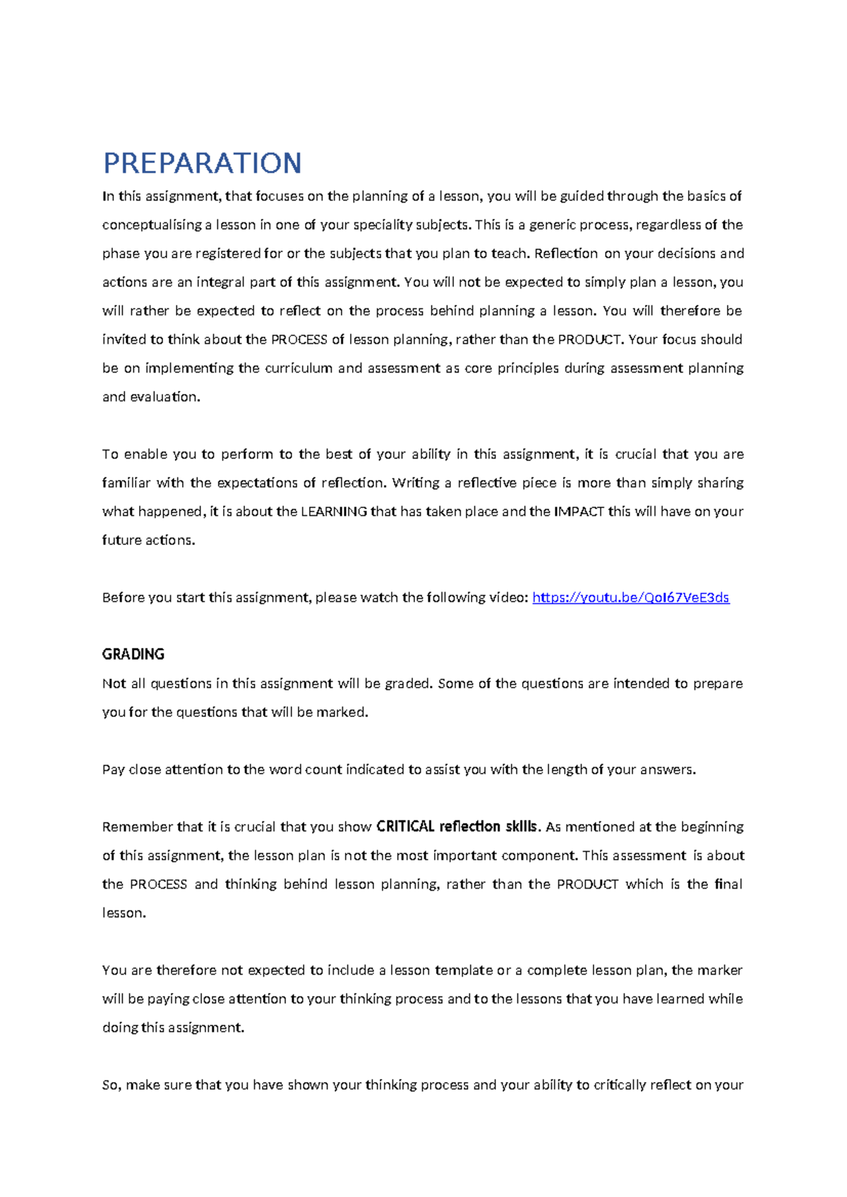 EDCC414 Assignment 1 - QUESTIONS - PREPARATION In this assignment, that ...