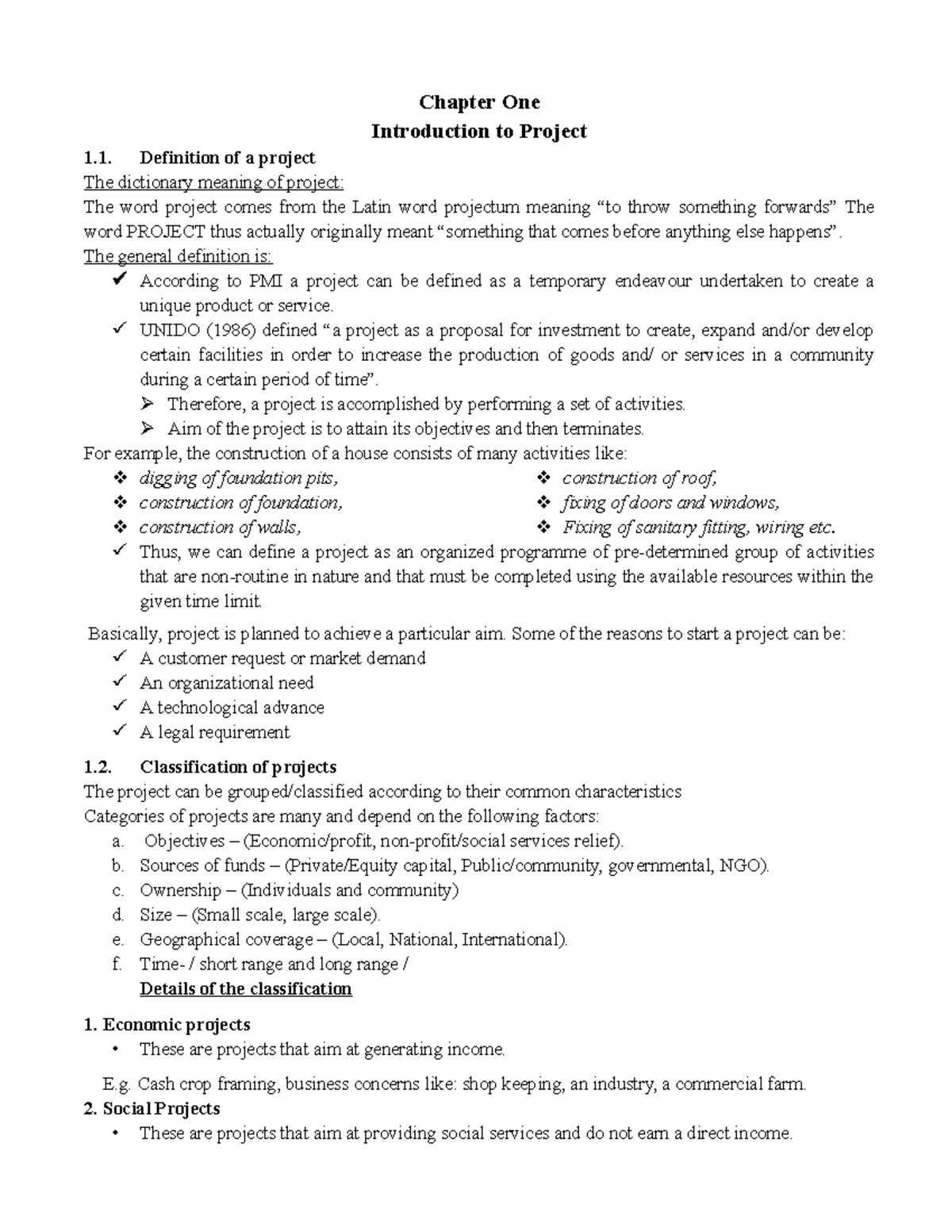 Chapter 1: Introduction to Project Management Concepts - PM101 - Studocu