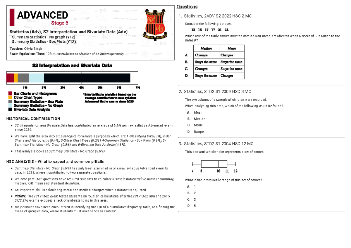 Data Revision Part 2: Summary Statistics & Bivariate Analysis (STD2 S1 ...
