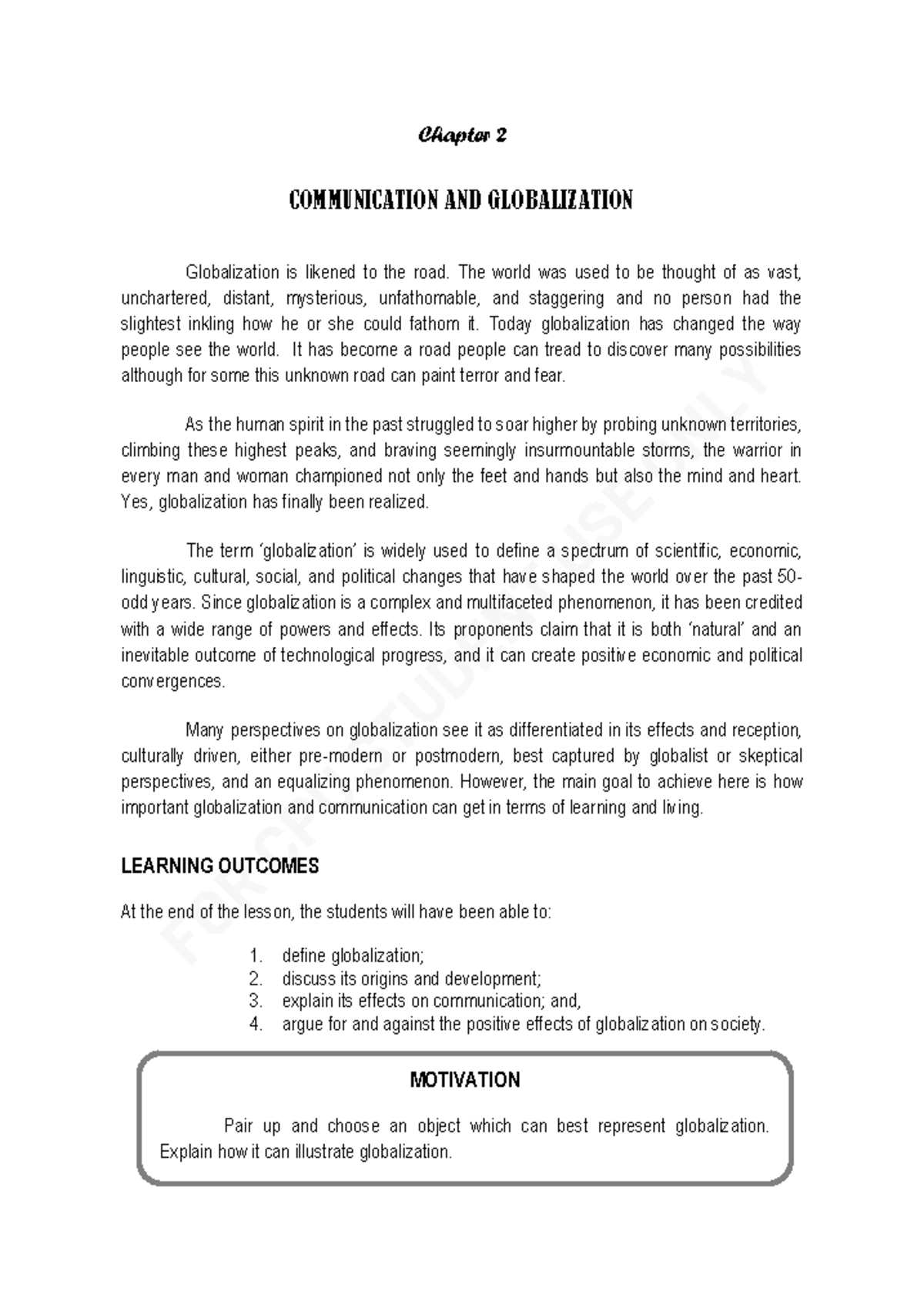 Purposive Communication Module 1.2: The Dynamics of Globalization - Studocu