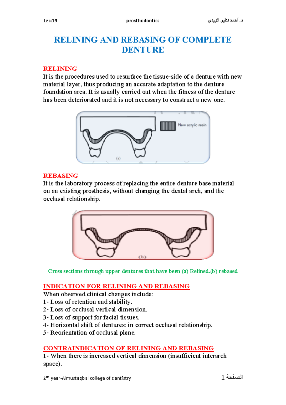 Prosthodontics: Relining and Rebasing of Complete Dentures (29) - Studocu