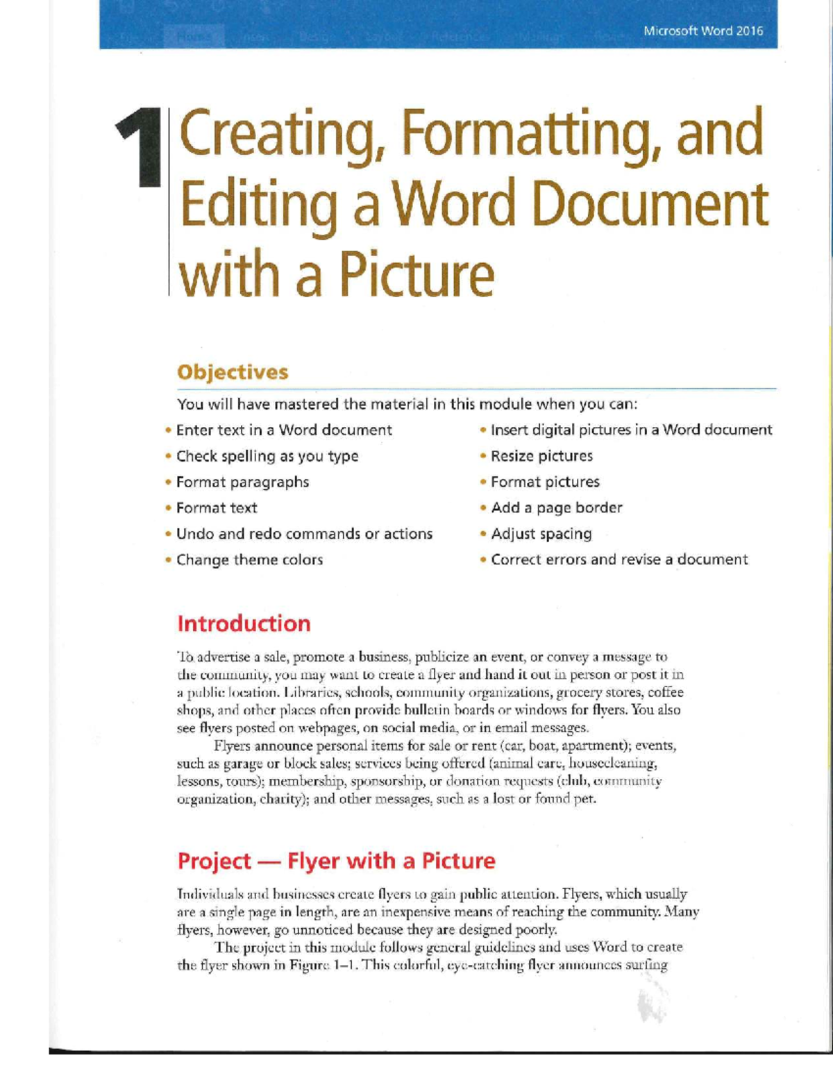 Chapter 1 Lecture Notes - Creating, Formatting, and Editing in Word ...