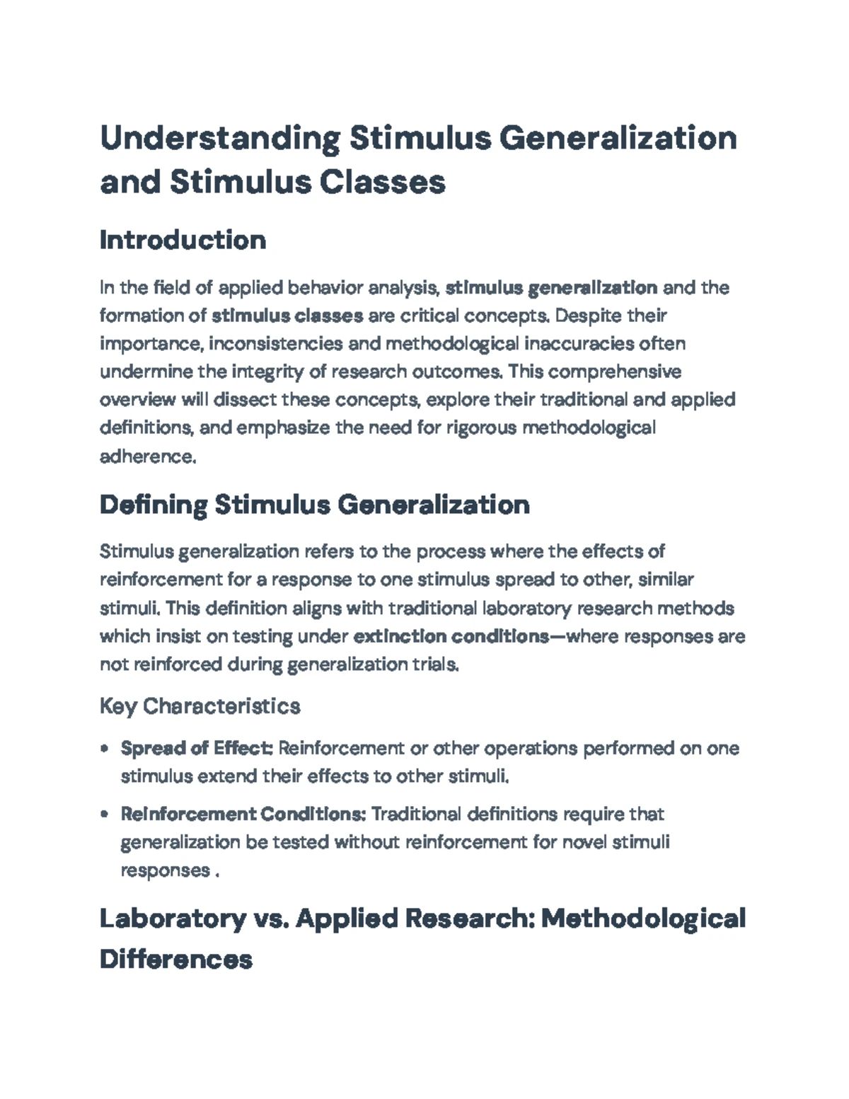 Stimulus Generalization in Behavior Analysis (ABA 101): Key Concepts ...