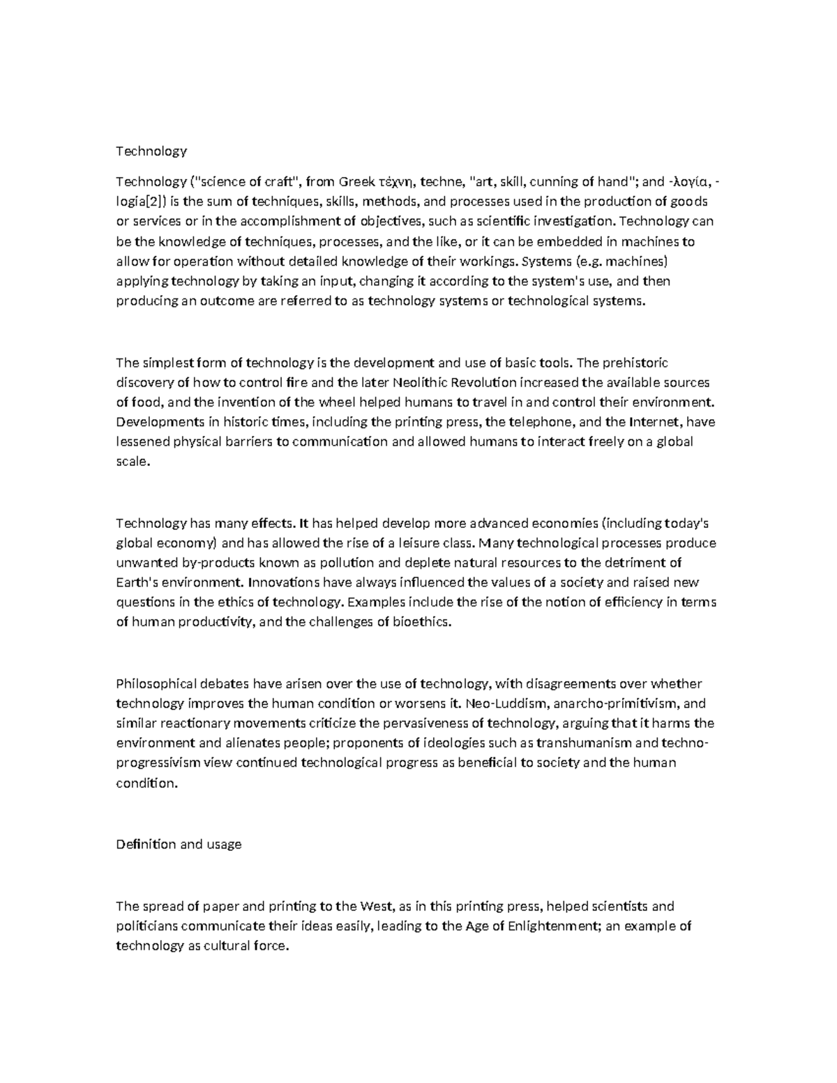 Technology: An Overview of Its Evolution and Impact on Society - Studocu