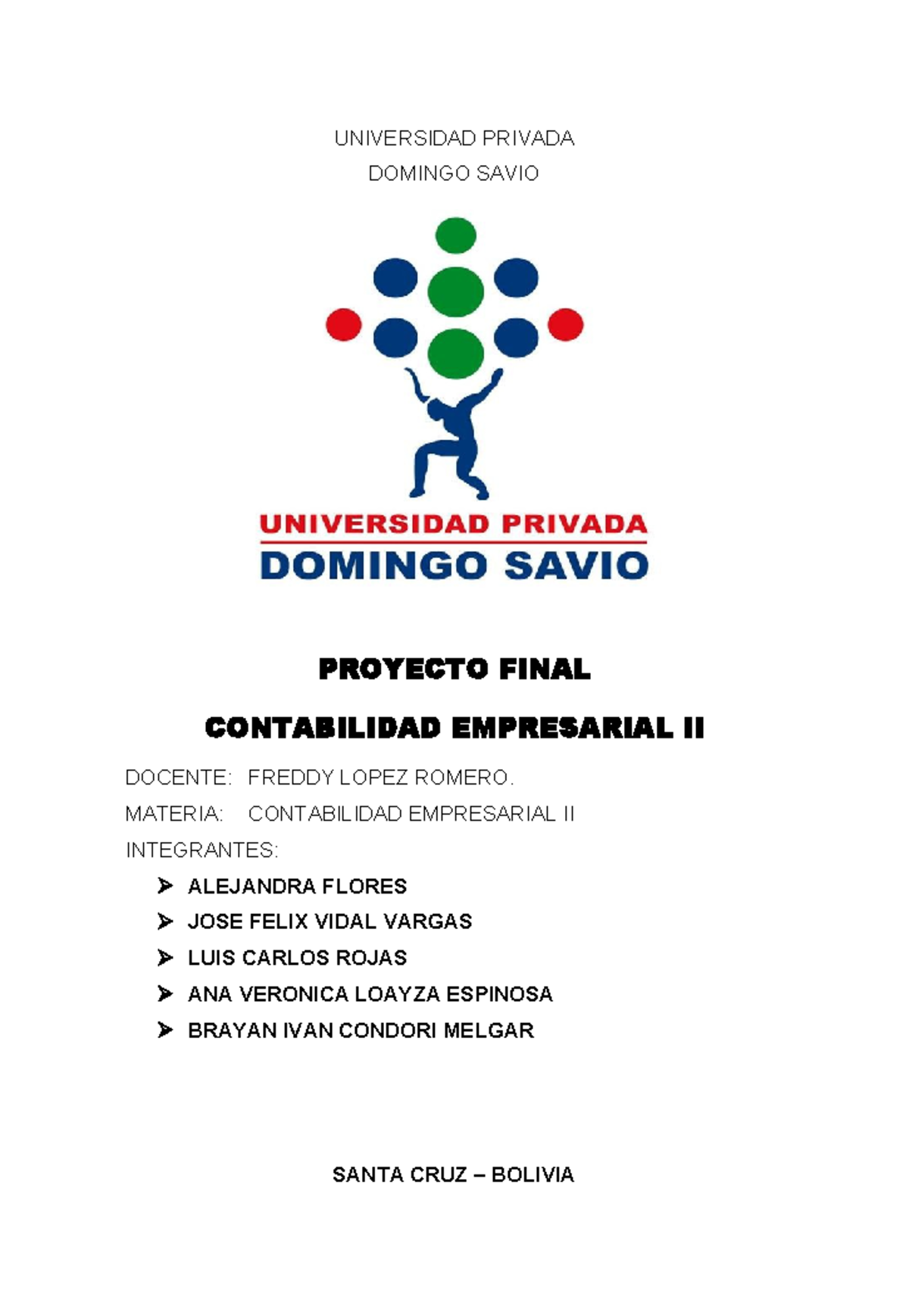 Proyecto Final - Contabilidad Empresarial II (CE-2023) - Studocu