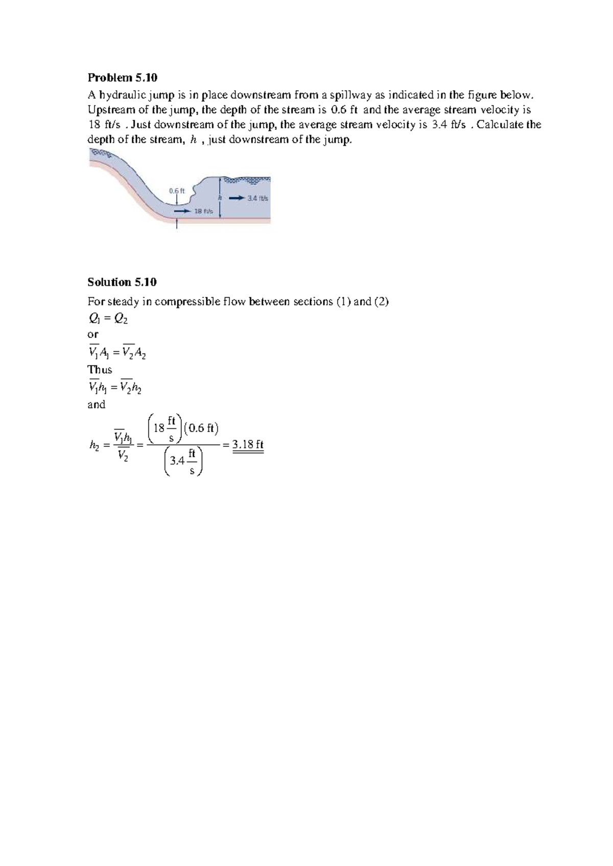 Homework 4 Solutions: Hydraulic Jump & Fluid Dynamics Problems - Studocu