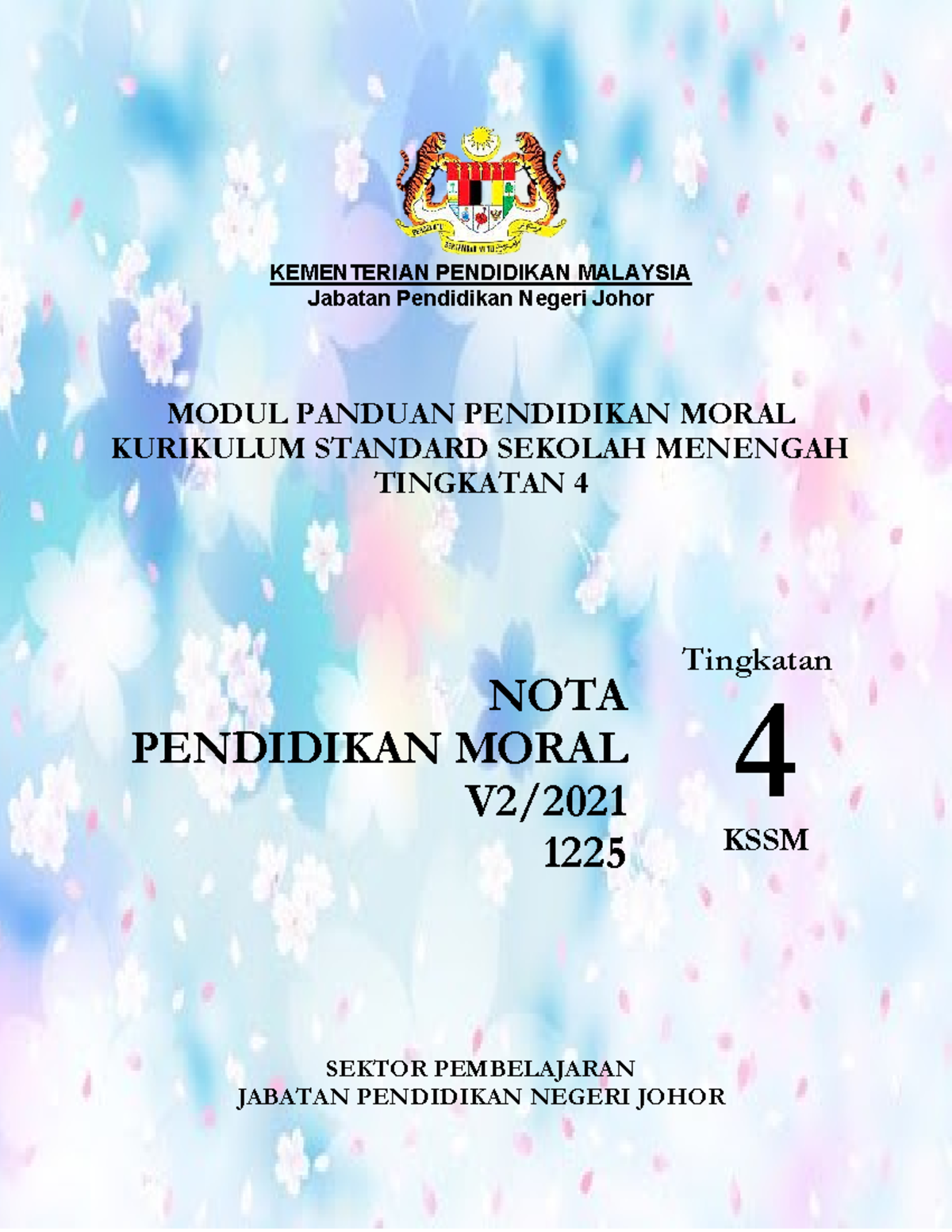 Notasi Pendidikan Moral KSSM Tingkatan 4 Johor 2020 (Versi 2) - Document Preview