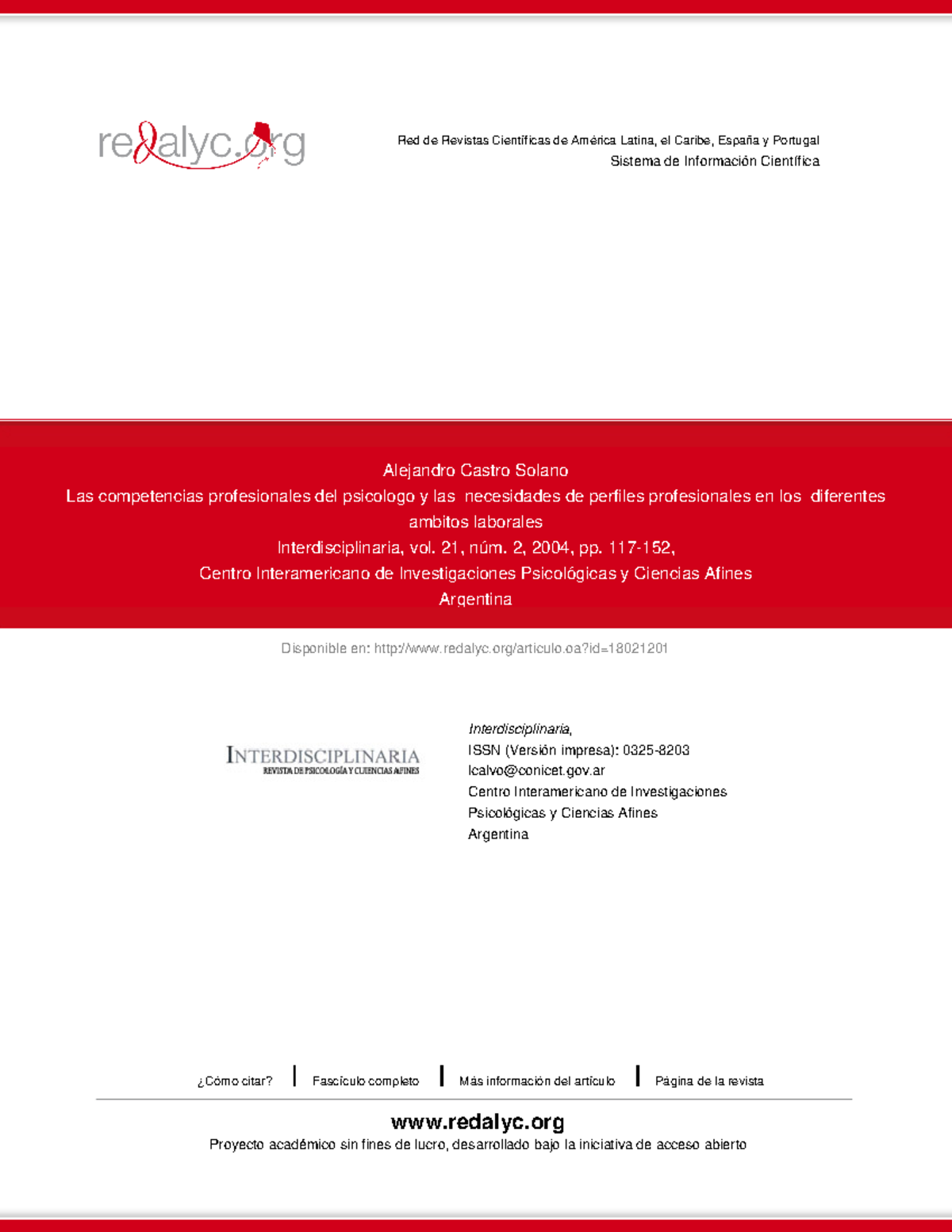 Competencias y Necesidades Laborales del Psicólogo en Argentina - Studocu