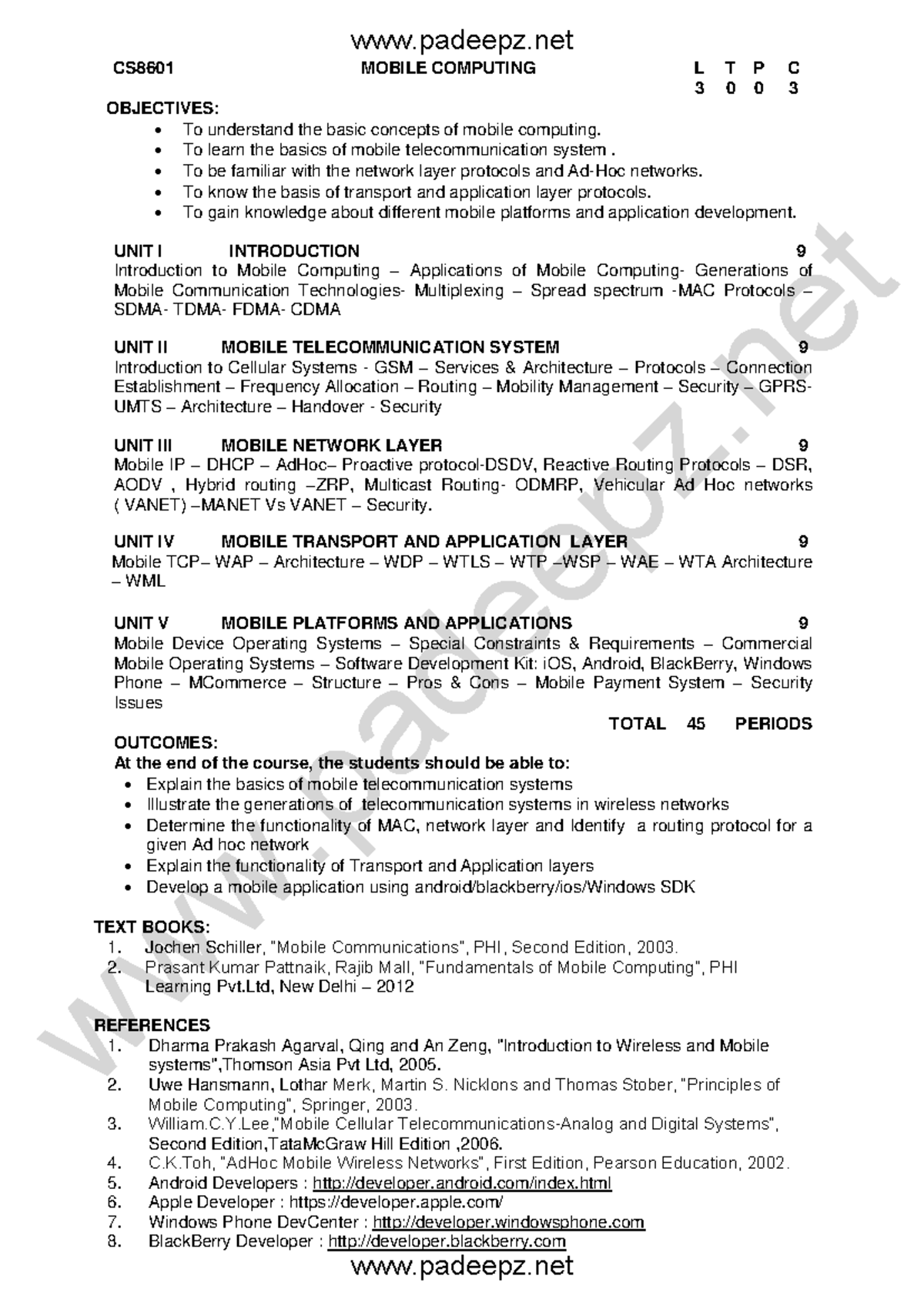 Cs8601 syllabus - several mobile computing notes - UNIT I INTRODUCTION ...