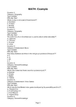 MATH132 Homework Help: Trivia Questions and Answers Guide - Studocu