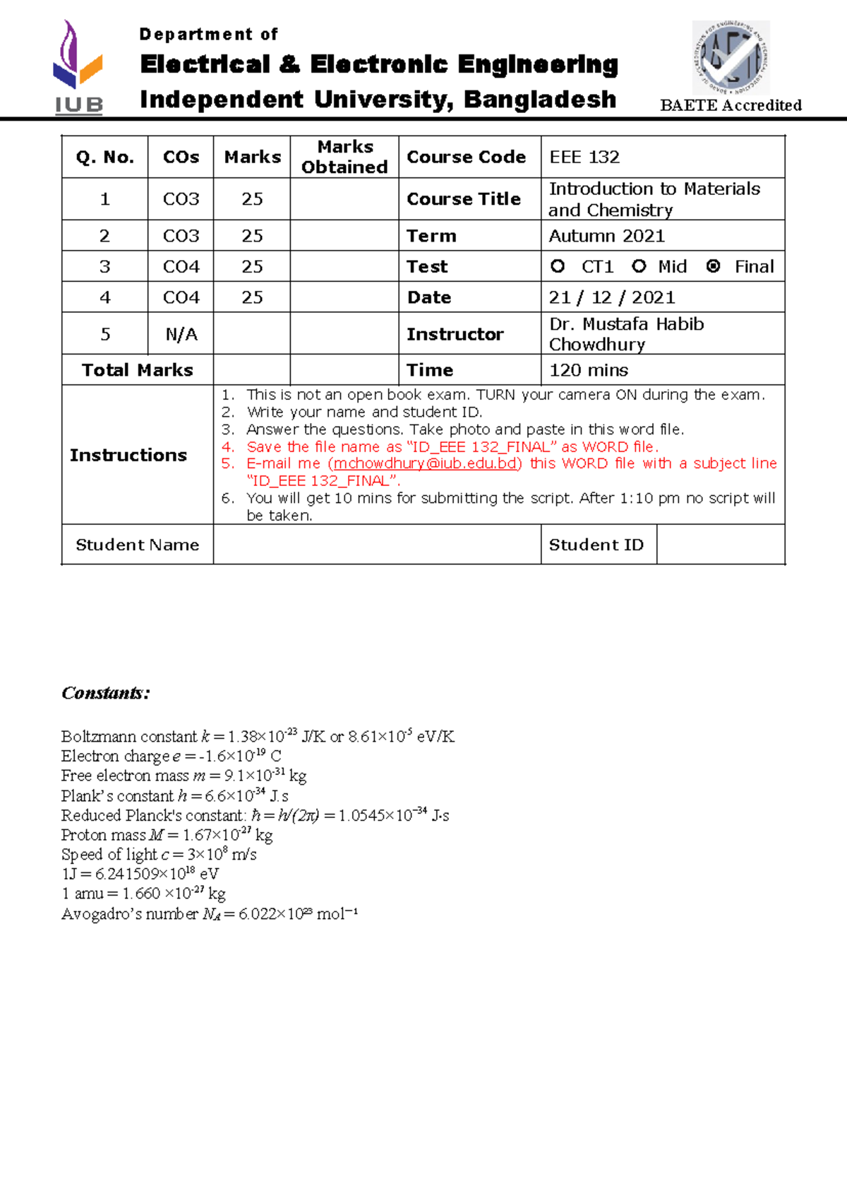 EEE 132 Final Exam - Autumn 2021 - Department of Electrical ...