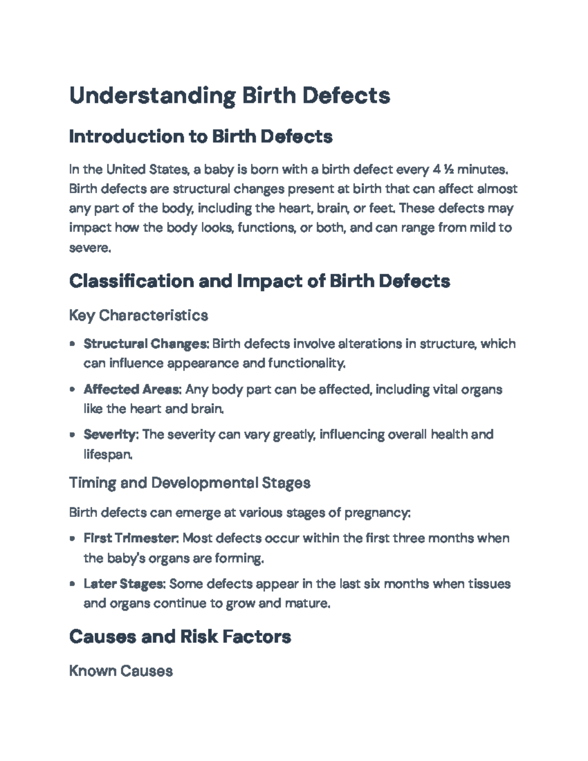 Understanding Birth Defects: Causes, Risk Factors, and Impact - Health ...