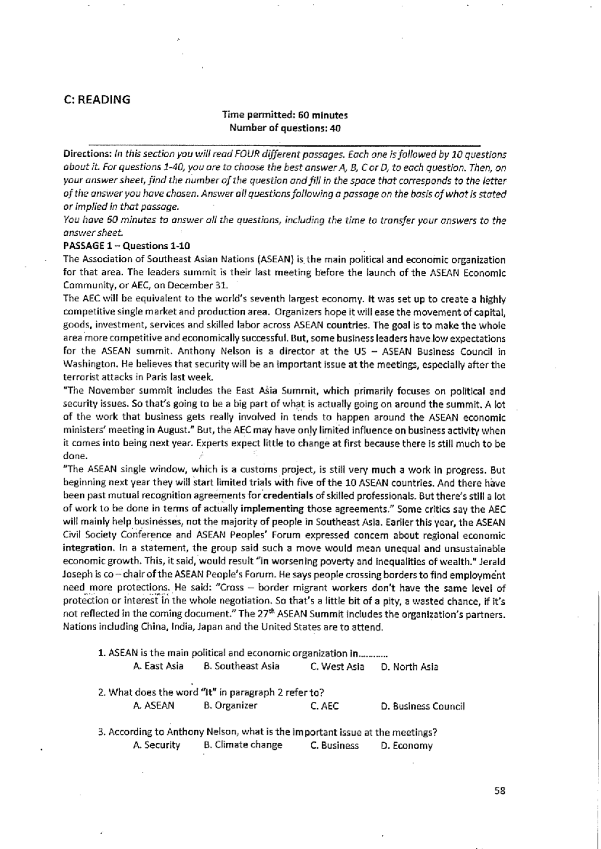 VSTEP Reading Test 5: Comprehensive Practice with Passages and ...