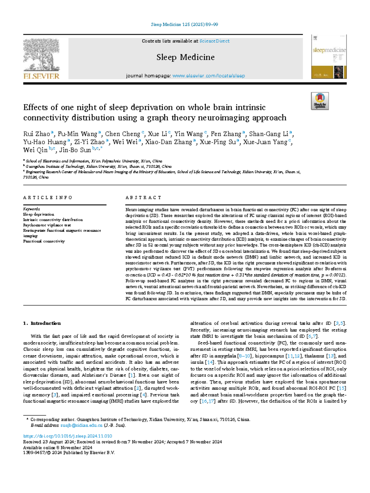 Effects of Sleep Deprivation on Brain Connectivity: A Graph Theory ...