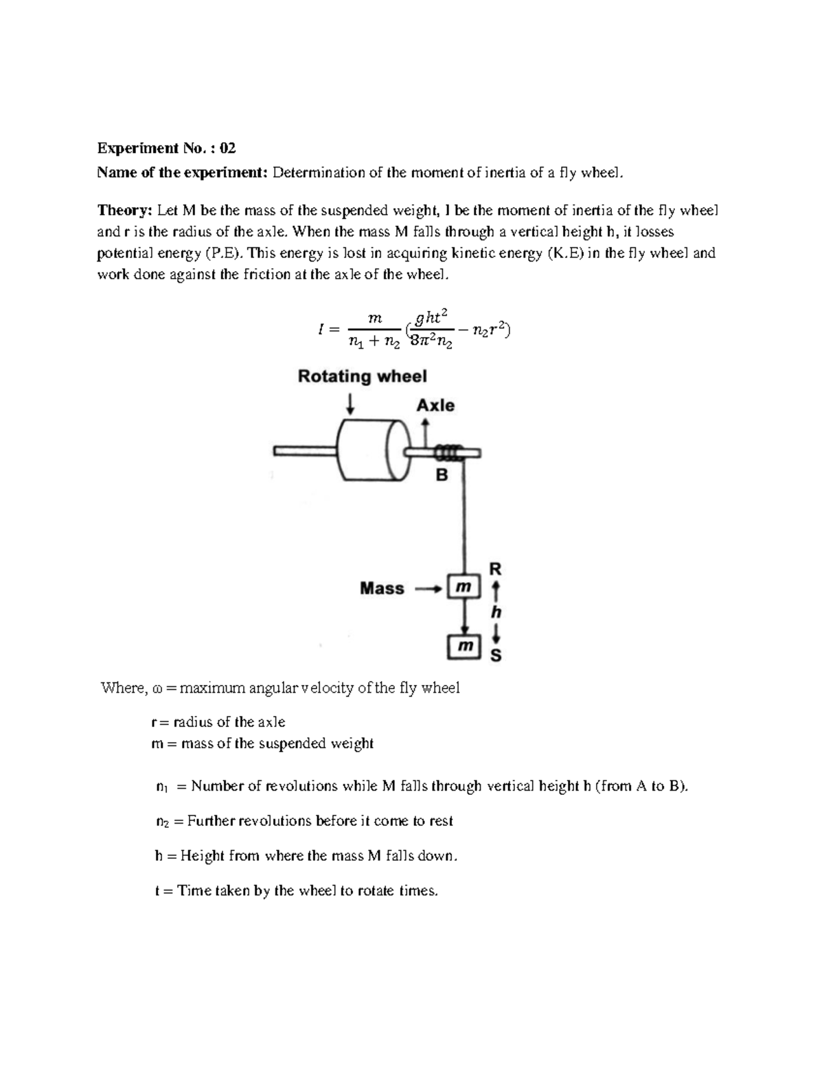 Lab-2 - Physics practical sheet 2 - Experiment No. : 02 Name of the ...