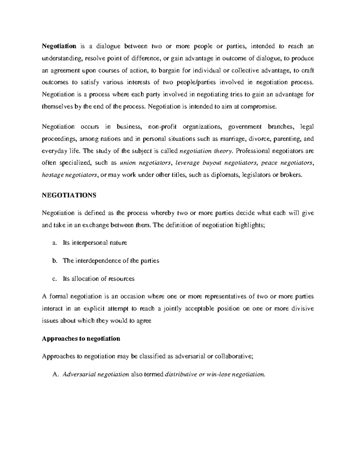 Procurement Negotiation Strategies: Key Concepts & Approaches - Studocu