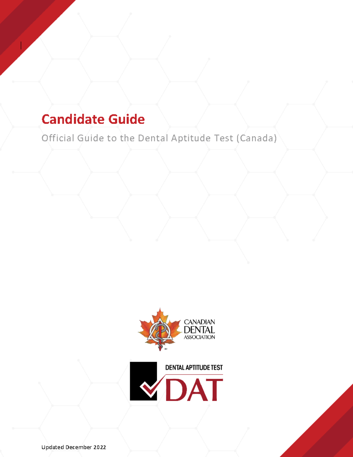 DAT candidate guide: official guide to the dental aptitude test 2022 ...