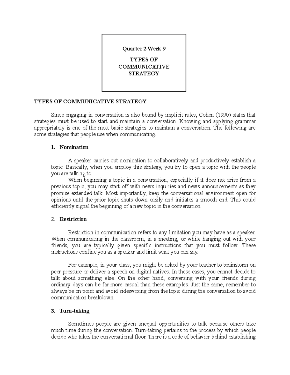 Types of Communicative Strategies: A Comprehensive Overview - Studocu