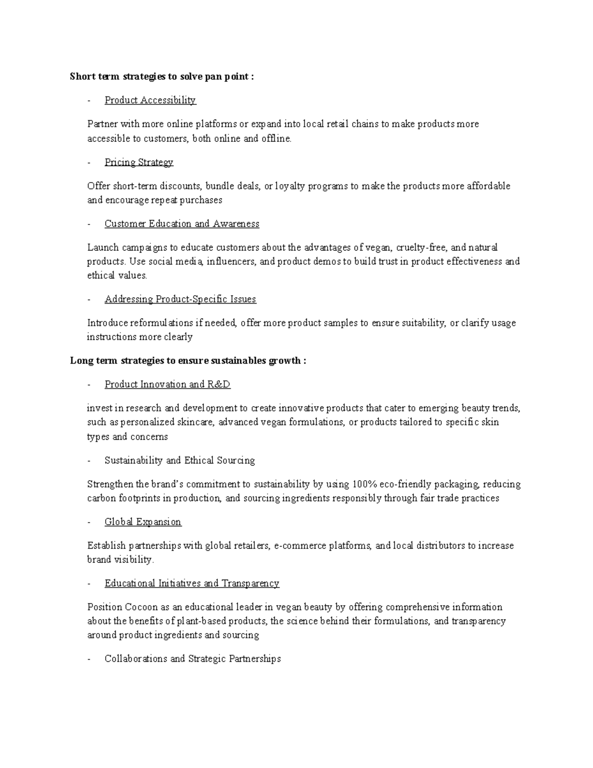 Cocoon - Marketing Strategy Summary for Vegan Beauty Products - Studocu