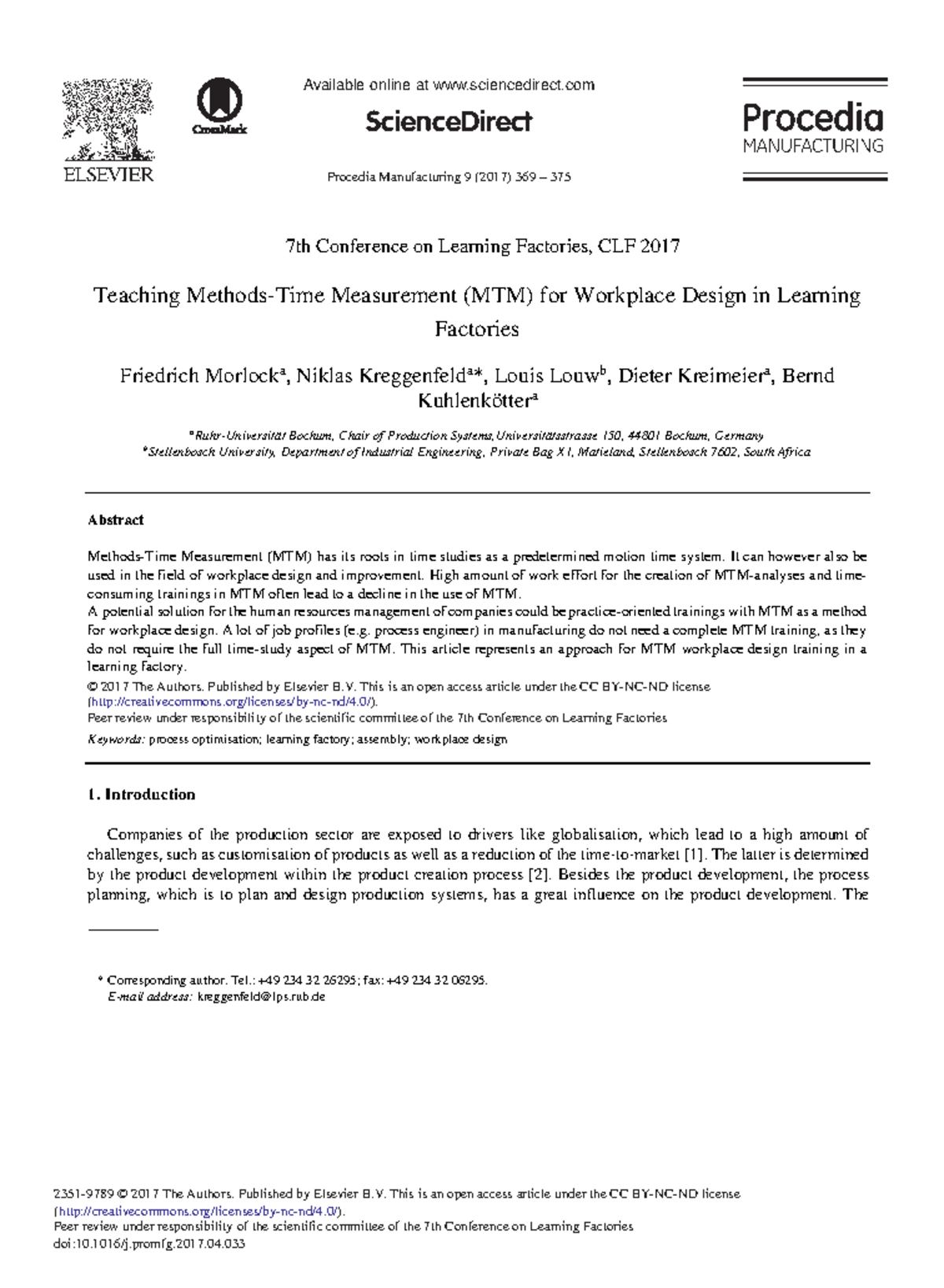 Teaching Methods-Time Measurement (MTM) for Workplace Design in ...