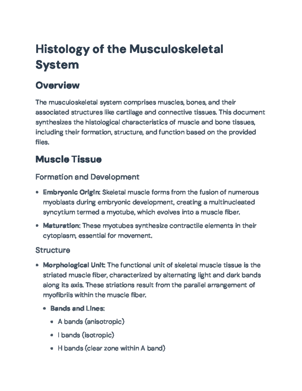 Histology of the Musculoskeletal System: Muscle and Bone Overview ...