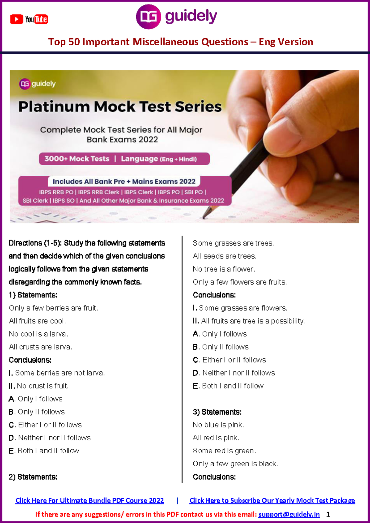 Top 50 Important Miscellaneous Questions - Eng Version Study Guide ...