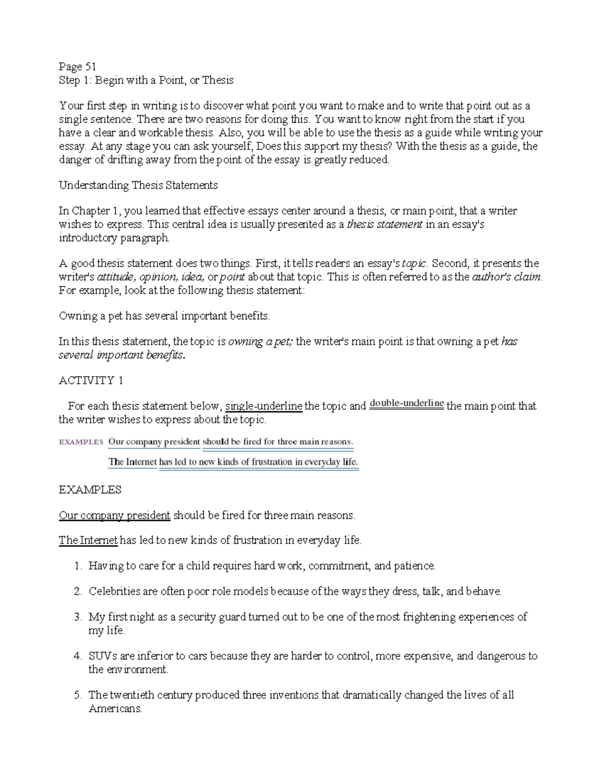 Crafting a Thesis: Step 1 in Essay Writing Techniques - Studocu