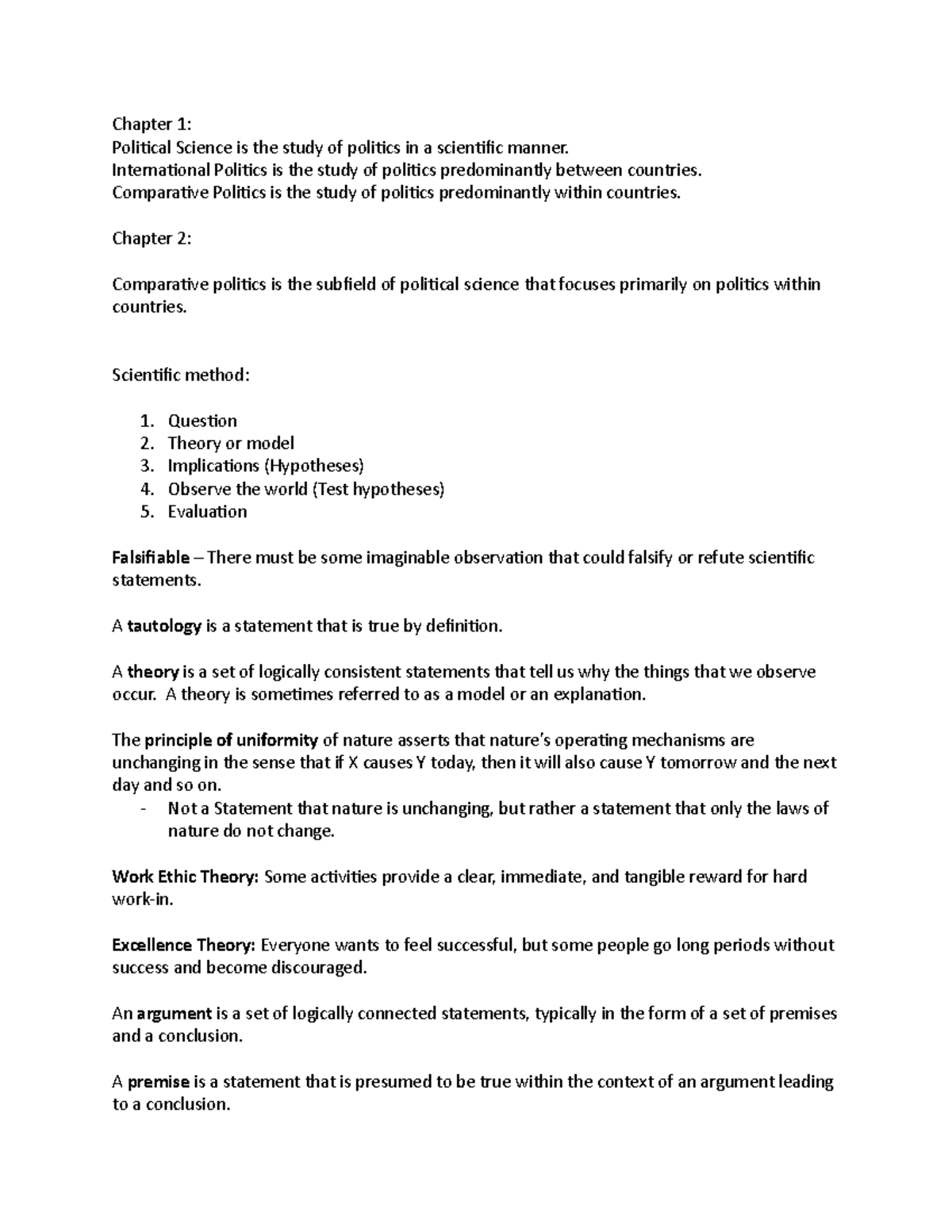 Principles of Comparative Politics Textbook Chapter 1-3 notes - Chapter ...