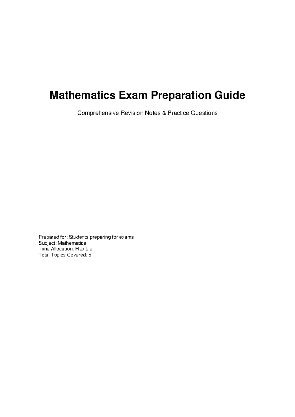 Math 101 Final Exam Prep: Comprehensive Revision & Practice Questions ...