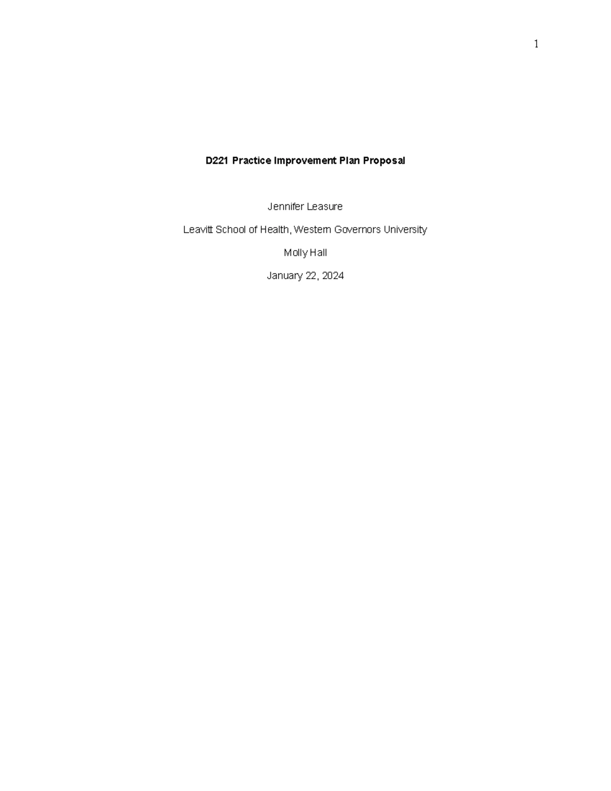 D221 - Proposal for Improving Central Line Infection Prevention - Studocu
