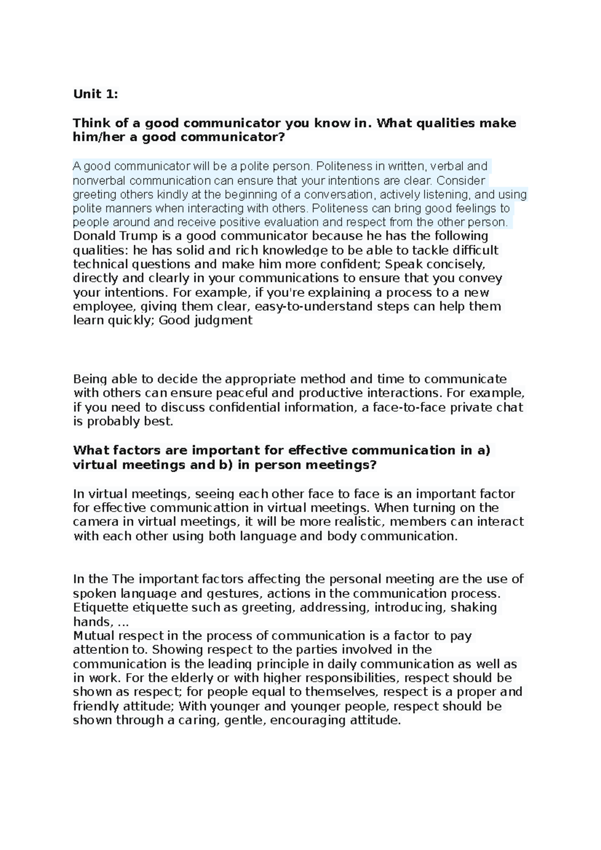 ENM401 - Effective Communication Traits and Challenges Study Notes ...