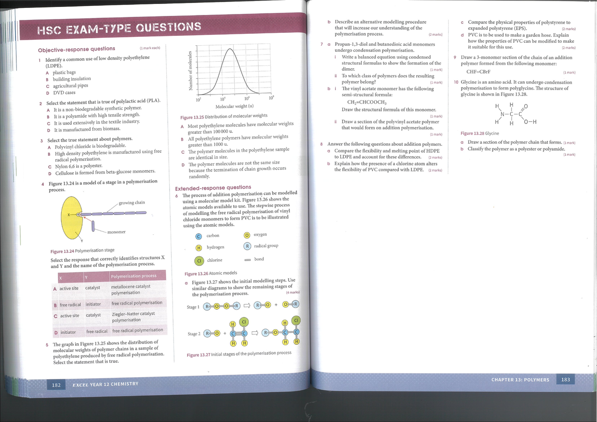 Polymers Practice Set 2: HSC Questions and Modelling Procedures - Studocu