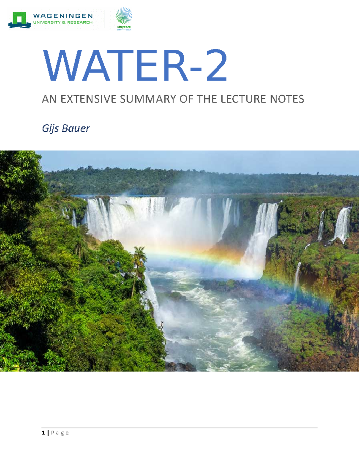 Water 2: Comprehensive Lecture Notes on Hydrology and Ecosystems ...