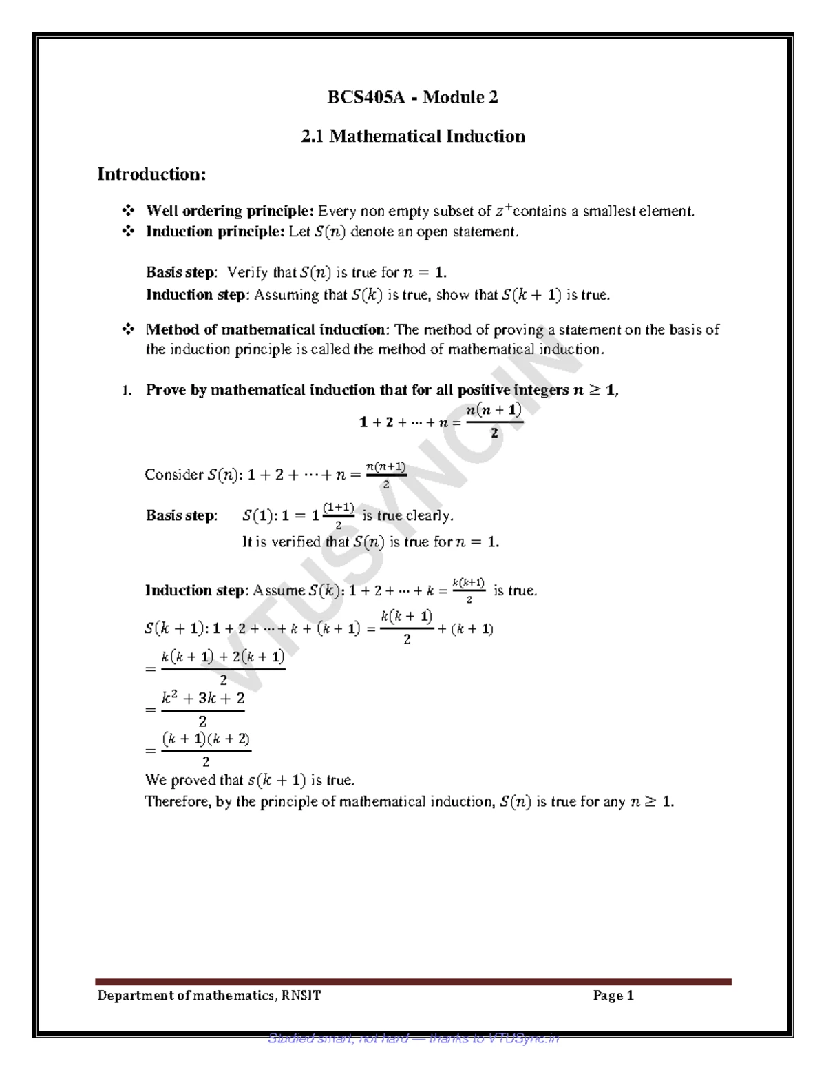 BCS405A Module 4: Principles of Counting and Inclusion-Exclusion - Studocu