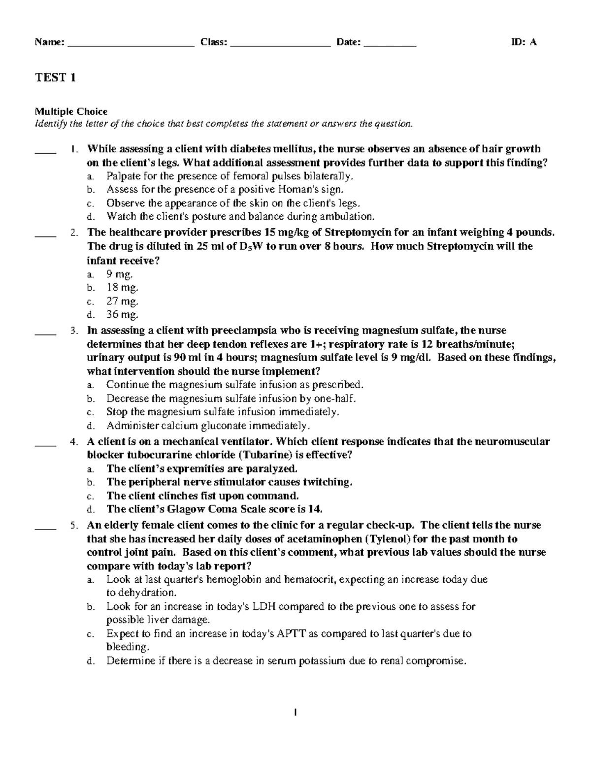 Exit Exam 1 - Identifying safety hazards and measuring quality is an ...