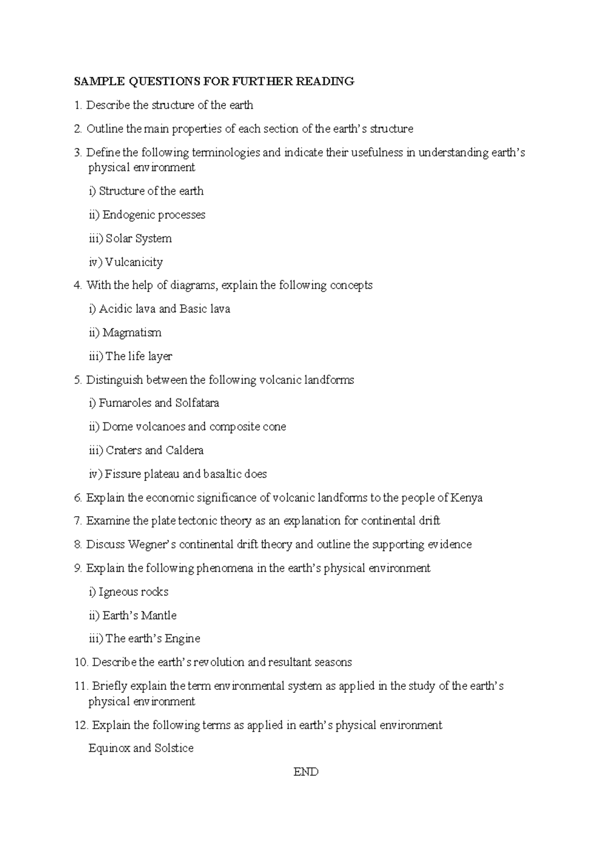 Sample questions for further reading. 2024docx - SAMPLE QUESTIONS FOR ...