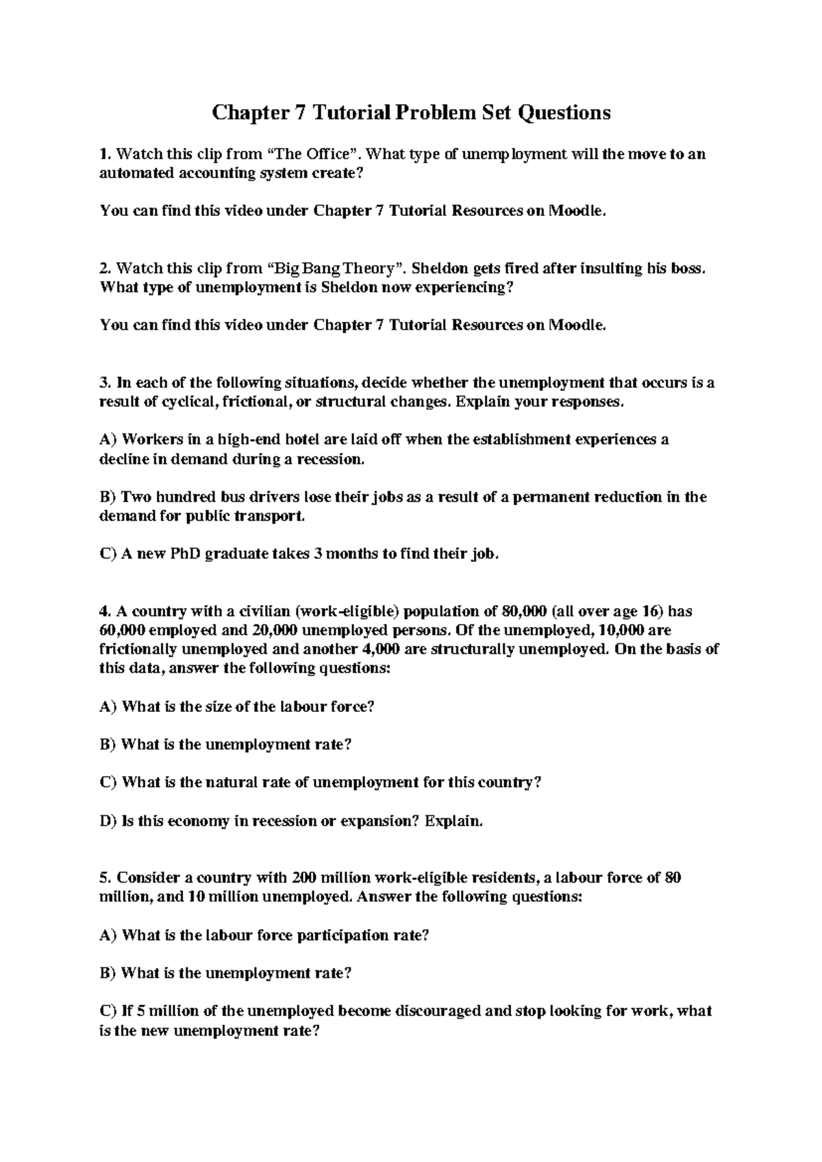 Chapter 7 Tutorial Problem Set Questions - Chapter 7 Tutorial Problem ...