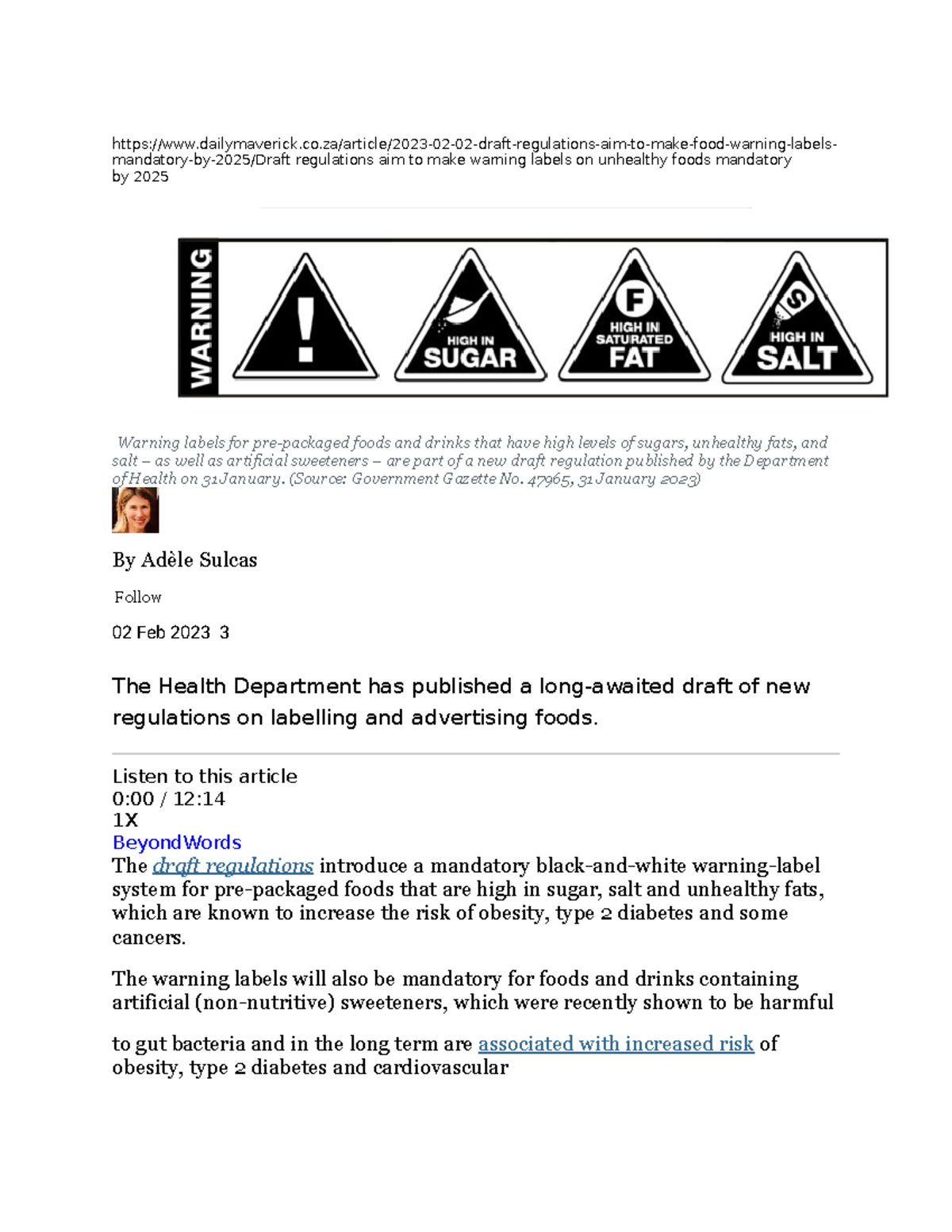 New Draft Regulations for Product Labelling 2025 - - Studocu