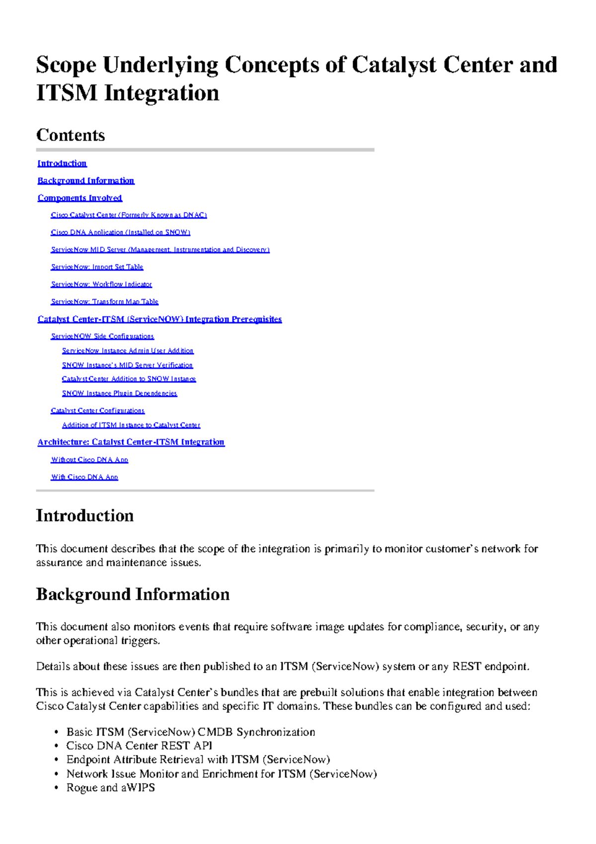 222374: Scope of Catalyst Center & ITSM Integration Concepts - Studocu