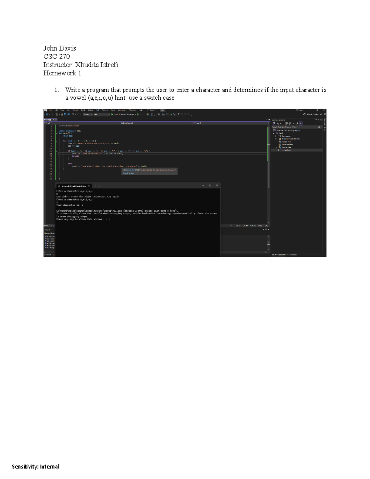 CSC 270 Homework 1 - This is the first hw assignment and the code is ...