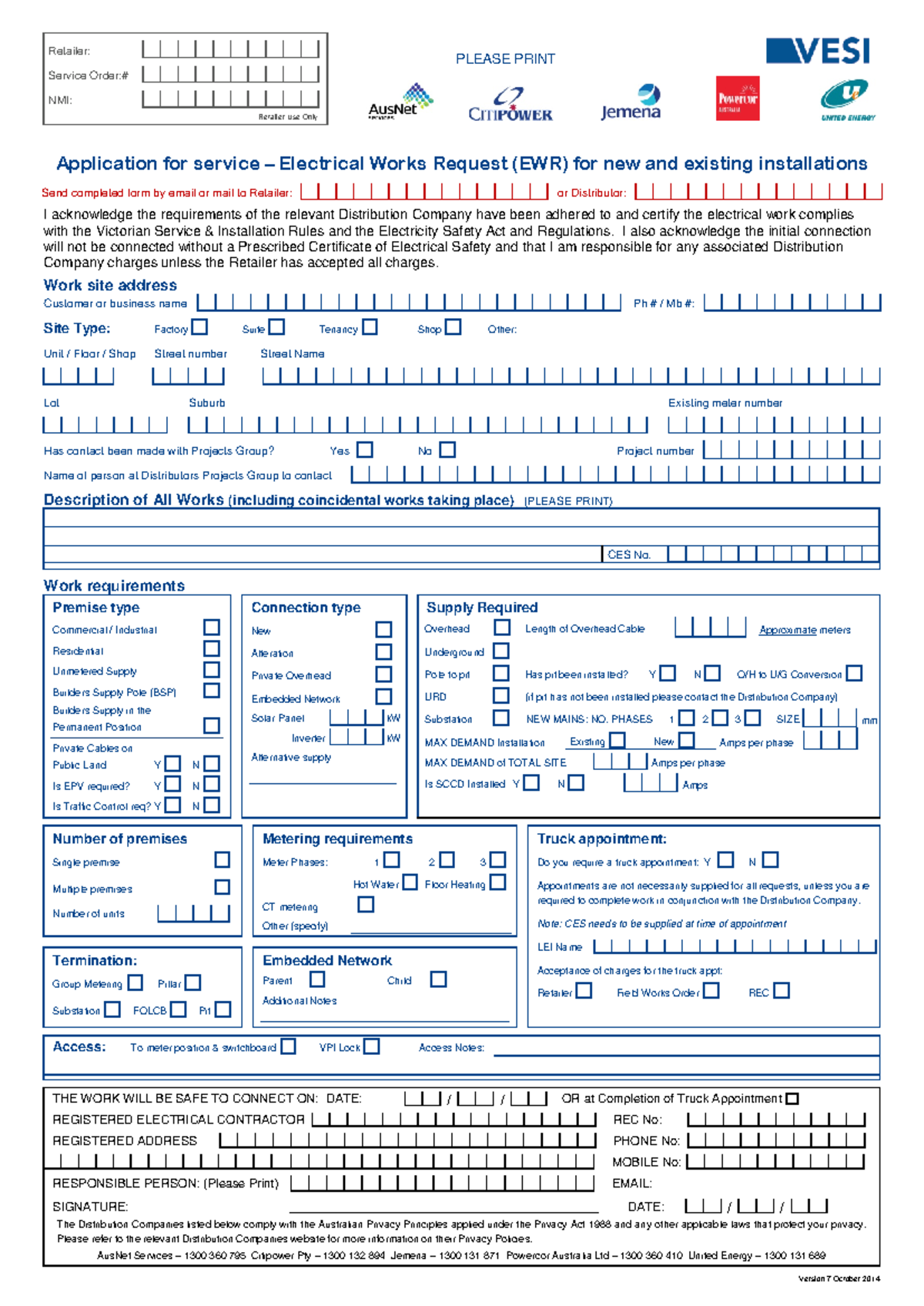 Electrical Works Request Form for Service Orders (EWR) - Studocu
