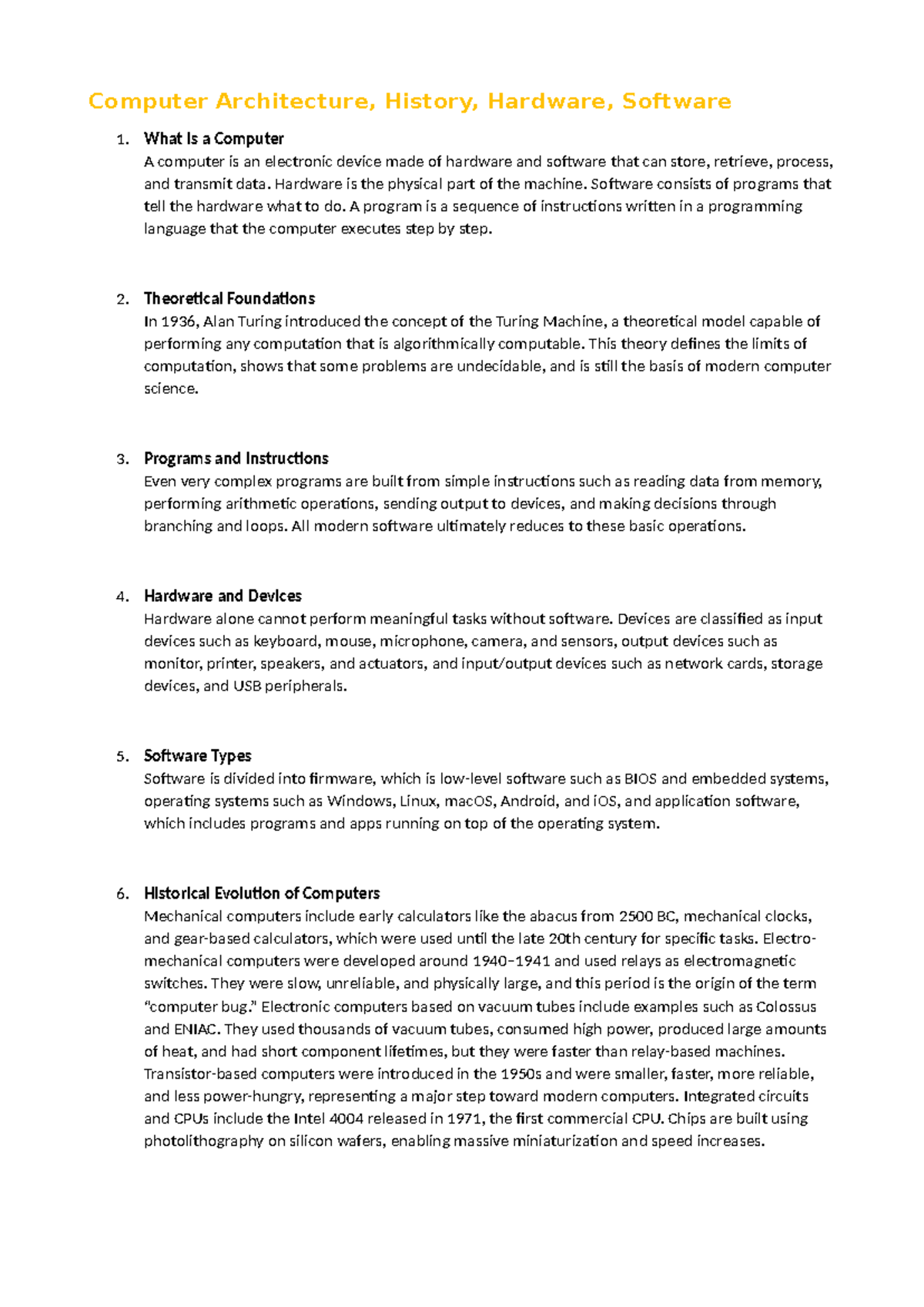 CS - Comprehensive Notes for Computer Architecture Exam - Studocu