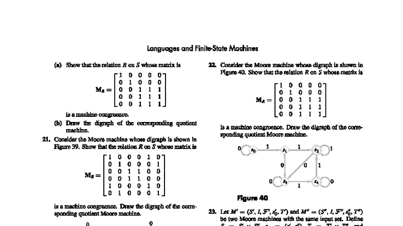 Languages and Machines: Moore Machines and Monoid Concepts (MATH 301 ...