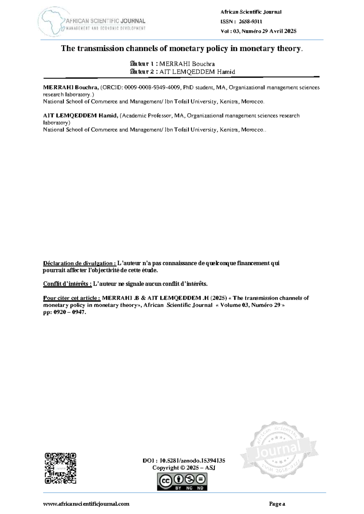 N29-46: The Transmission Channels of Monetary Policy in Theory - Studocu