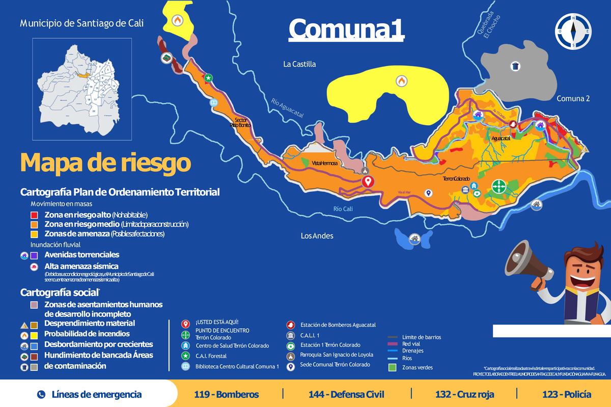 Mapas de Riesgos Comunitarios por Comunas de Cali - Comuna Estación de ...
