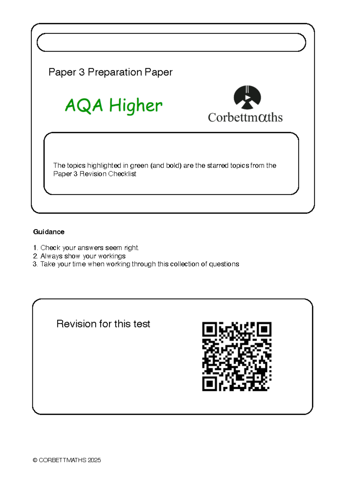 Paper 3 Preparation Notes for AQA Higher 2025 - Studocu