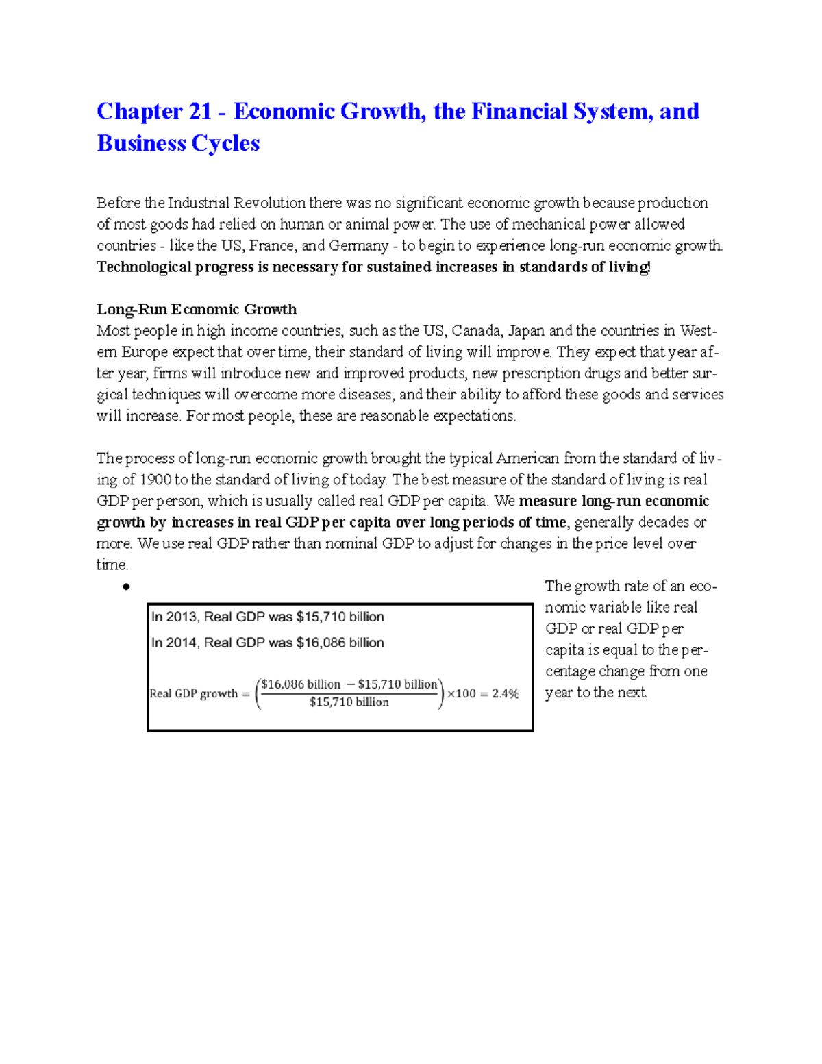 Ch 21-22 - Economic Growth and Business Cycles Lecture Notes - Studocu