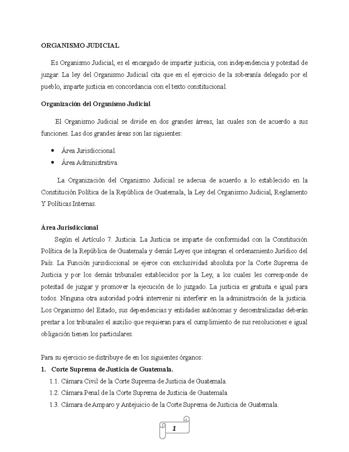 Estructura y Organización del Organismo Judicial en Guatemala - Studocu