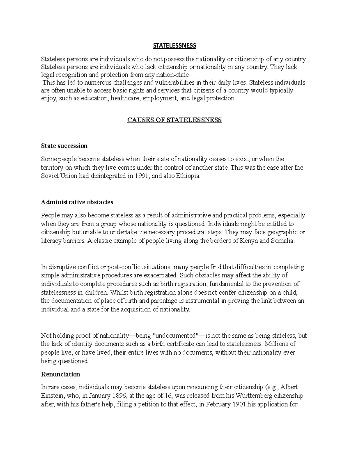 2014 1104 Statelessness International Law - 10 St James’s Square ...